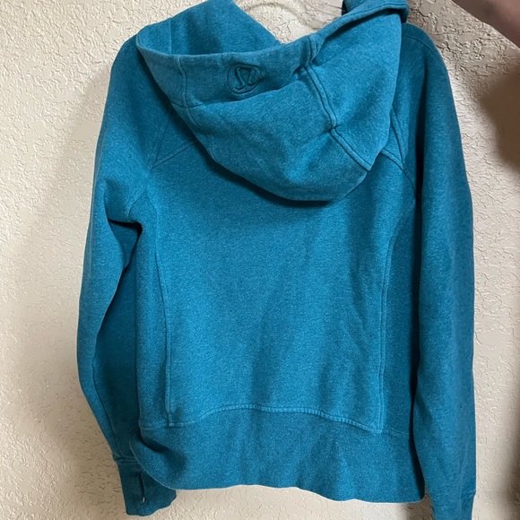 Lululemon Scuba Zip Up Hoodie Jacket in Heathered Teal size 8 - Picture 3 of 11
